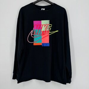 Nike x Atmos NRG Long Sleeve Air Max T Shirt Men's Small Black Y2K Color Block